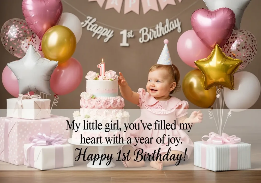 1st Birthday Wishes for a Baby Girl from Father