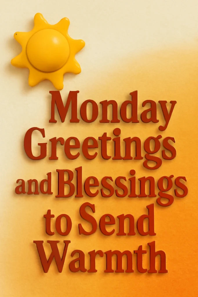 Monday Greetings and Blessings to Send Warmth