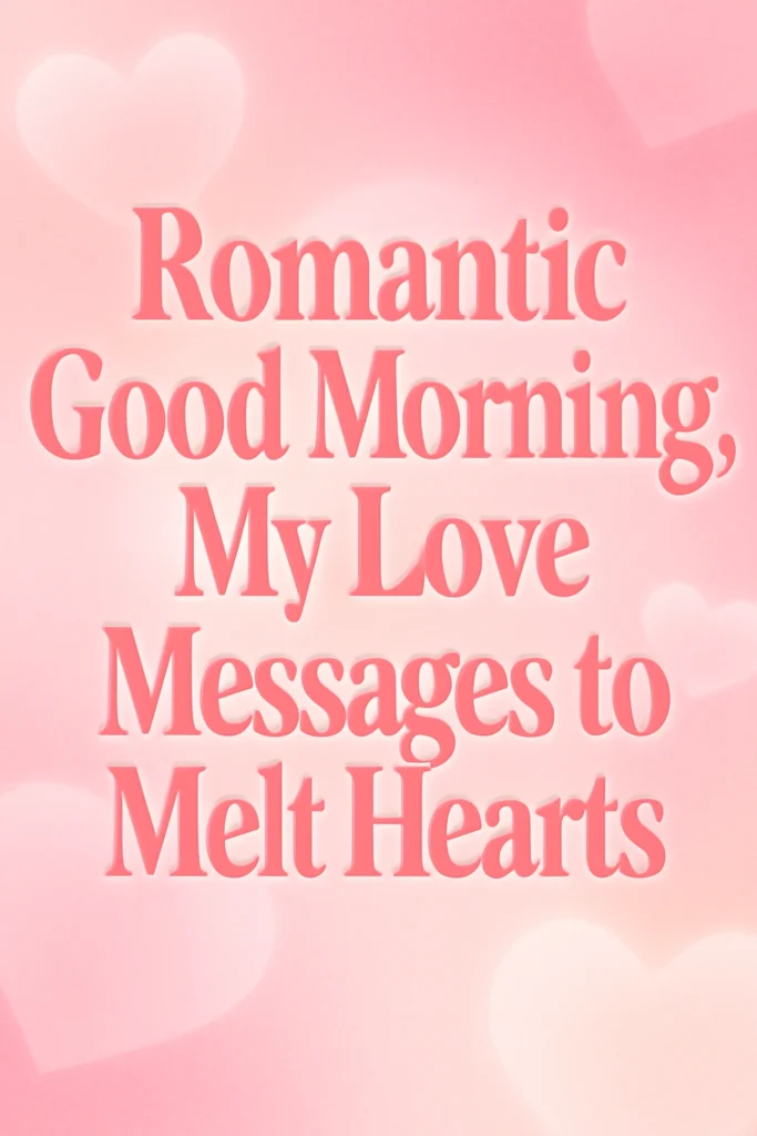 Romantic Good Morning, My Love Messages to Melt Hearts