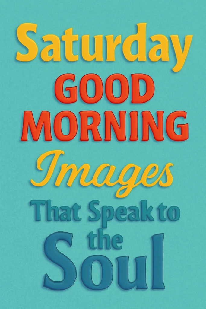 Saturday Good Morning Images That Speak to the Soul