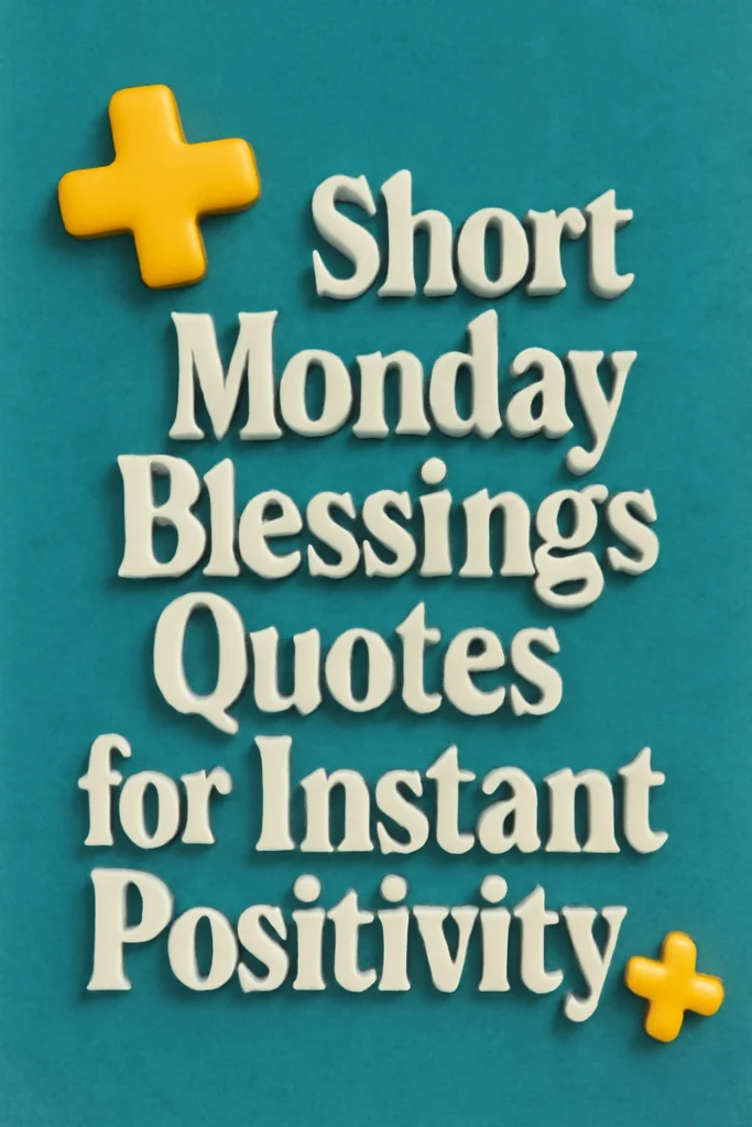 Short Monday Blessings Quotes for Instant Positivity