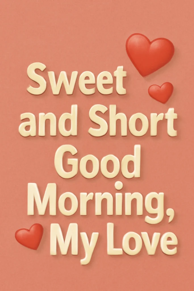 Sweet and Short Good Morning, My Love Texts for Daily Use